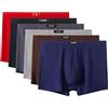 AOOPOO Confezione da 6 Biancheria Intima di Cotone da Uomo di Mezza età e Anziani Maschio Plus Size a Vita Alta Traspirante Boxer Shorts, Loose Fit Morbido Elastico Tronchi, L-7XL
