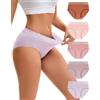 INNERSY Mutande Donna Cotone Vita Alta Pizzo Slip Comodi Culotte Pacco da 5 | Mutandine Traspiranti, Intimo Gamba Alta, Mutanda Elasticizzata, Cavallo 100% Cotone, Copertura Totale, Senza Etichetta