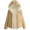 Minetom Cappotto con Cappuccio Donna Ragazza Invernale Autunno Giacca Felpa Pulsante Cerniera Caldo Morbido Peluche Giubbino Parka B Cachi 38