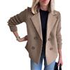 Minetom Blazer Donna Autunno Inverno Maniche Lunghe Cappotto Elegante Tinta Unita Ufficio Business Gilet Giacca A Marrone L