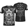 WSXJJ Tatuaggio Vichingo Felpa Cappuccio Uomo Odin Fenrir Wolf, 3D Nordica Unisex Pullover Casual Giacca Maniche Lunghe,Fenrir Valknut Shirt,XL