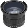 Yechiry Obiettivo Fisheye Grandangolare Universale da 52 Mm 0,35X | Vetro ottico professionale resistente all'acqua, ai graffi e all'olio con custodia per copriobiettivo per reflex DSLR