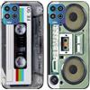 Generic Custodia per Motorola Moto G100 I Retro Radio Cassette Tape Stampato I TPU Gel Silicone I 2 Pz Posteriore Della Copertura Della Cassa Del Telefono