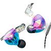 Walmeck Auricolari Cablati con unità a Bobina Mobile Magnetica Resistente da 11 Mm, Cavo Staccabile con Microfono, Auricolare Dinamico con Diaframma in Grafene per lo Sport, Isolamento (Viola)