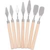MAGICLULU Spatola per Pittura in Acciaio Inox e Legno, Set 7 Pezzi Beige