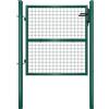 SONGMICS Cancello da Giardino, Cancelletto da Giardino, Acciaio Zincato con Serratura, Porta di 106 x 100 cm (L x H), Tubo Tondo, Cancello per Recinzione, Verde GGD150G01