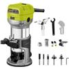 DEWINNER Fresatrice Rifilatore, DEWINNER Router di legno elettrico 710W 13000-33000 giri/min, 6 velocità variabili, 3 pinze da 1/4'', 6mm e 8mm, laminatore professionale con accessori