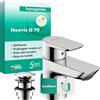 hansgrohe Neovis Q 71356000 - Rubinetto per lavabo con scarico push-open in metallo, risparmio energetico (CoolStart), rubinetto bagno con beccuccio altezza 63 mm, miscelatore a risparmio idrico