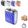 Guegalls Portable Mini Small Steel Cannon Rotary Dual Ring Electric Shaver, Beard Shaver Mini And Portable Suitcase Design, Electric Rotary Dual Ring Electric Shaver (Blue)