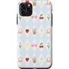 Preppy Coquette Teen Aesthetic Custodia per iPhone 11 Pro Max Iced Coffee - Occhiali da sole a forma di cuore con archetti e cuffie, colore azzurro