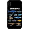 Shark Species Ocean Marine Biology Graph Custodia per iPhone XS Max Shark Expert Specie di squalo oceano Biologia marina Amante degli squali