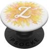 Alphabet Letter Name Initial Lettera Z girasole nome arte monogramma floreale Boho Estetica PopSockets PopGrip Adesivo