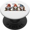 Tre scimmie che imitano gesto Minai Kika Le tre Scimmie Sagge Gesticolano Raffigurate Gnomi e Nani PopSockets PopGrip Adesivo