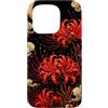 Red Spider Lily Japanese Floral Custodia per iPhone 15 Pro Arte botanica del giglio rosso di ragno di Higanbana