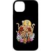 Catholic Core Catholiccore Funny Gothic Custodia per iPhone 14 Plus Flying Spaghetti Monster FSM Coquette Christian a forma di cuore floreale