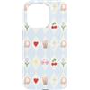 Preppy Coquette Teen Aesthetic Custodia per iPhone 15 Pro Iced Coffee - Occhiali da sole a forma di cuore con archetti e cuffie, colore azzurro