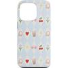 Preppy Coquette Teen Aesthetic Custodia per iPhone 13 Pro Iced Coffee - Occhiali da sole a forma di cuore con archetti e cuffie, colore azzurro