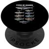 Shark Species Ocean Marine Biology Graph Tipi di squalo biologia marina specie di squalo oceano divertente PopSockets PopGrip Adesivo