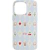 Preppy Coquette Teen Aesthetic Custodia per iPhone 14 Pro Max Iced Coffee - Occhiali da sole a forma di cuore con archetti e cuffie, colore azzurro