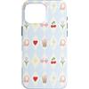 Preppy Coquette Teen Aesthetic Custodia per iPhone 16 Pro Max Iced Coffee - Occhiali da sole a forma di cuore con archetti e cuffie, colore azzurro