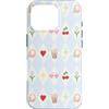 Preppy Coquette Teen Aesthetic Custodia per iPhone 16 Pro Iced Coffee - Occhiali da sole a forma di cuore con archetti e cuffie, colore azzurro