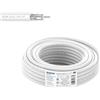 EDISION ICX-5 Cavo Coassiale 5m, Antenna TV SAT Interna PVC Bianco, Acciaio Ramato CCS/AL, 17VAtC, CPR Eca, Classe A per DVB-S2, T/T2, C, RADIO, Bobina