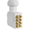 Megasat HD-Profi Octo LNB - LNB universale per 8 utenti - Bianco | 0,1 dB, connettore placcato oro, protezione dagli agenti atmosferici