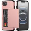 Nvollnoe Custodia a portafoglio per iPhone 16e con porta carte di credito, a doppio strato, resistente, protettiva, con slot per carte di credito, sottile, per iPhone 16e da 6,1 (oro rosa)