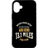 Whyitsme Design Custodia per iPhone 16 Plus Divertente mezza maratona corridore umorismo, esecuzione Detto