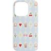 Preppy Coquette Teen Aesthetic Custodia per iPhone 14 Pro Iced Coffee - Occhiali da sole a forma di cuore con archetti e cuffie, colore azzurro