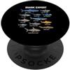 Shark Species Ocean Marine Biology Graph Shark Expert Specie di squalo oceano Biologia marina Amante degli squali PopSockets PopGrip Adesivo