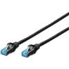 DIGITUS Cavo LAN Cat 5e - 2 m - SF/UTP schermato - 1 Gbit/s - 100 MHz - Cavo di rete CCA con connettore RJ45 - Guaina in PVC - AWG 26/7 - Compatibile con Cat6 e Cat5 - Nero