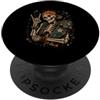 Vintage Skater Skeleton Rocker Apparel & Scheletro Skater Horns Skateboard Vintage Halloween PopSockets PopGrip Adesivo