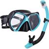 Dilwe Set Boccaglio per Adulti con Lenti in Vetro Temperato e Boccaglio a Secco con Valvola di Spurgo Maschera in Silicone Fibbia Regolabile Attrezzatura da Snorkeling da Viaggio per Nuoto