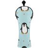 CHIFIGNO Copri testa per mazze da golf blu con pinguino carino per donne uomini in pelle PU coperture per mazze da golf con etichette numeriche per driver in legno ibrido