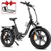 Zylvro Bici Elettrica Per Adulti, con 48V 20AH Batteria Rimovibile, 20 *4.0 Fat Tire Pieghevole Bicicletta Elettrica, 7 Velocità, Fino a 105KM Città Pendolare Ebike (U7 (Nero))