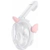 harayaa Occhiali da Nuoto per Bambini Maschera Viso Intero Attrezzatura Snorkeling Tubo di Respirazione Removibile Guarnizione in Silicone Dry l'Acqua Adatti, White