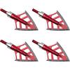 SHINEOFI Punte Frecce da Caccia a 3 Lame in Acciaio Inox Rosse 4 Pezzi
