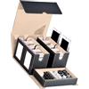 KACCDE Scatola da collezione professionale con 4 slot moda in pelle PU mazzi di carte scatole porta carte portatile organizer custodia