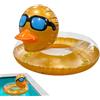 Generic Papera gonfiabile gigante paillettes, carina piscina per festa spiaggia | Le paillettes riflettenti brillano al sole. La papera indossa occhiali neri cool. PVC , supporta 90kg. spiaggia, lago.