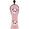 CHIFIGNO Copri mazza da golf rosa con simpatico panda per donne e uomini in pelle PU con etichette intercambiabili per driver in legno ibrido