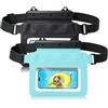 Wokyo Marsupio impermeabile, galleggiante per telefono con cinturino in vita regolabile, marsupio impermeabile touch screen (2, nero + verde)