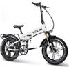 Zylvro Bici Elettrica Per Adulti Pieghevole, 48V 20Ah Batteria Rimovibile, 20x4.0 Fat Tire, 8 Velocità, con App Intelligente, Autonomia di 60-120 km Ebike (I7Pro(Bianco))