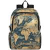 Linnyio Mappa Vintage Terra Storica Zaino Pieghevole Impermeabile e Leggero,Ideale per Escursioni Viaggi e Campeggio