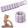 RDTOK Pesi da 1 kg, 2 pezzi da 500 g, regolabili, in silicone, per gambe e braccia, pilates, per uomo e donna, corsa, yoga (viola)