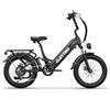 Lohang Bicicletta elettrica Lohang per adulti, ruote da 20 pollici, batteria al litio rimovibile da 48 V e 15,6 Ah, autonomia da 40 a 100 km, sospensioni integrali, 7 marce. Nero