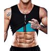 NonEcho Gilet da uomo ad effetto sauna, corsetto in neoprene per sudare, canotta shapewear, camicia dimagrante, tuta da allenamento, nero, Large
