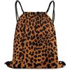 EDPXKL Zaino con coulisse Borse sportive da palestra Borse con coulisse in pelle maculata leopardata Borse con coulisse per uomo e donna Borsa da spiaggia Borsa a coulisse