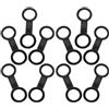 MINAOLULUS 10 Pezzi Clip per Cinturino Maschera Sub in Silicone Nero Leggero Multifunzionale per attività di Immersione e Avventure Subacquee per Adulti