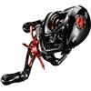 Pegciuho Bobina Digitale per Pesca Smart Dotata di Controllo Digitale Della Frenata Funzione Anti Groviglio Maniglia in Ottone E, Nero E Rosso, Freno DC Intelligente, Con Cicalino, Manovella Sinistra